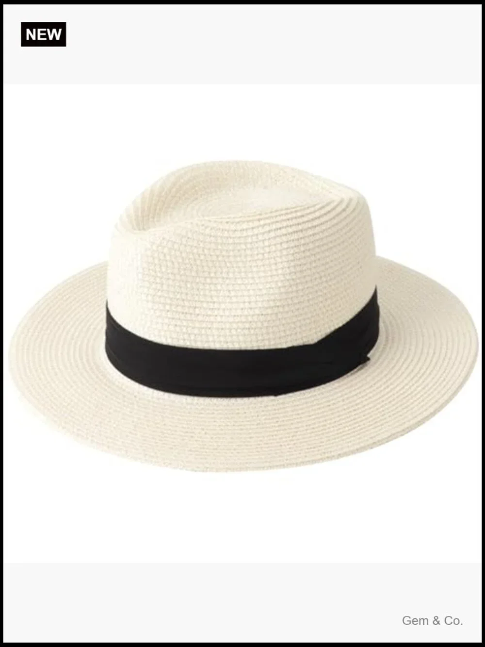Wide Brim Straw Sun Hat UPF 50+ Foldable Travel Fedora
